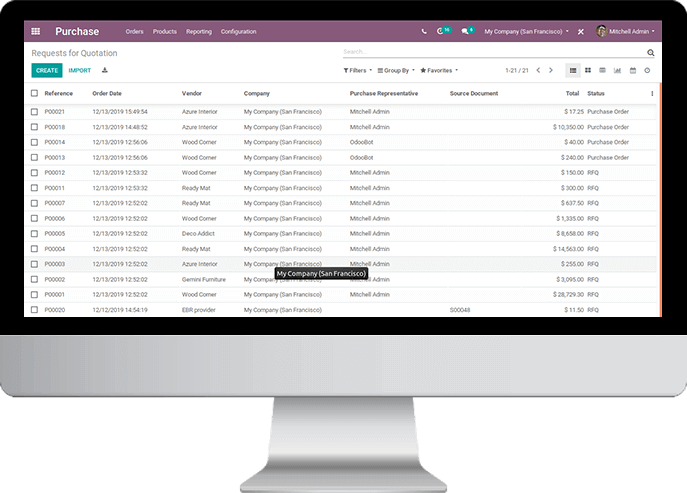 Odoo Purchase